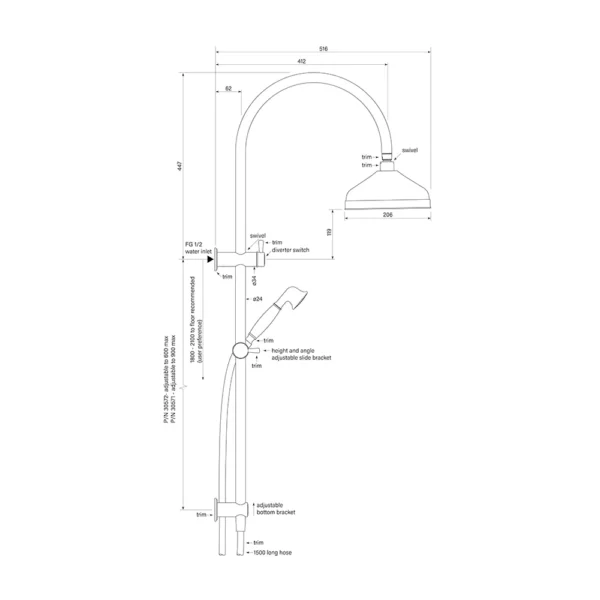 CASCADE DUAL SHOWER 900 - Image 3