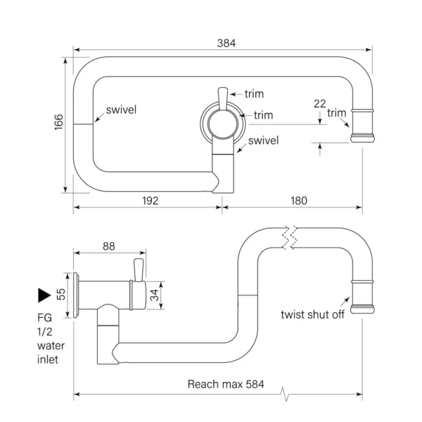 CASCADE POT FILLER WALL - Image 2