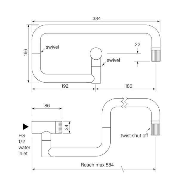 ZERO PROGRESIV FLUTED POT FILLER WALL - Image 2
