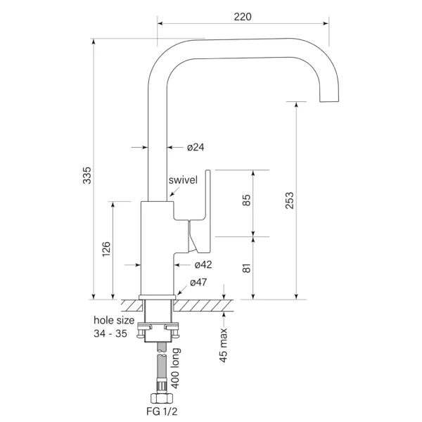 ZEOS SINK MIXER SQUARE 220 - Image 2