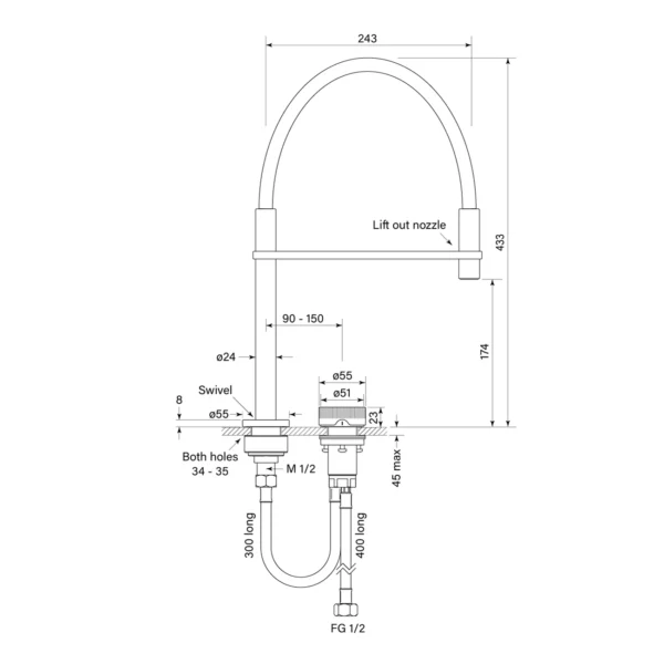 ZERO PROGRESIV FLUTED SINK MIXER PULL DOWN - Image 2