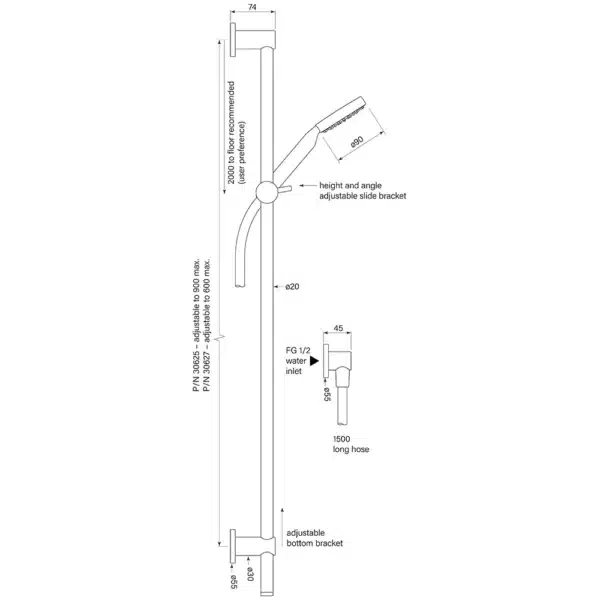 PEGASI SLIDE SHOWER, ADJUST 900, 90RND - Image 2