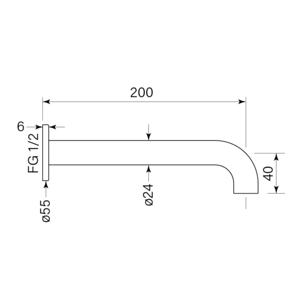 PEGASI WALL BASIN SPOUT 200 - Image 2
