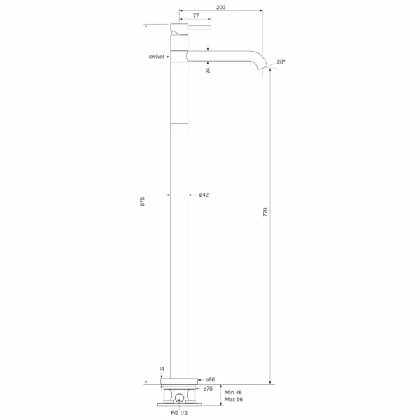 PEGASI FLOOR BATH MIXER - Image 2