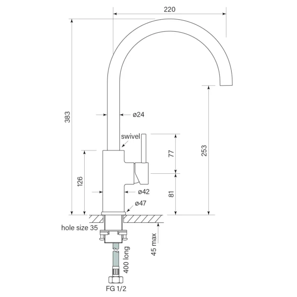 PEGASI M SINK MIXER CURVE 220 - Image 2
