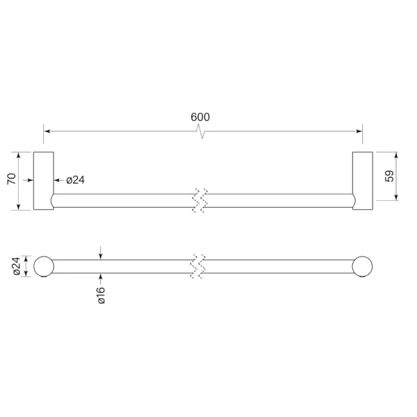 PEGASI NF TOWEL RAIL SINGLE 900 - Image 2