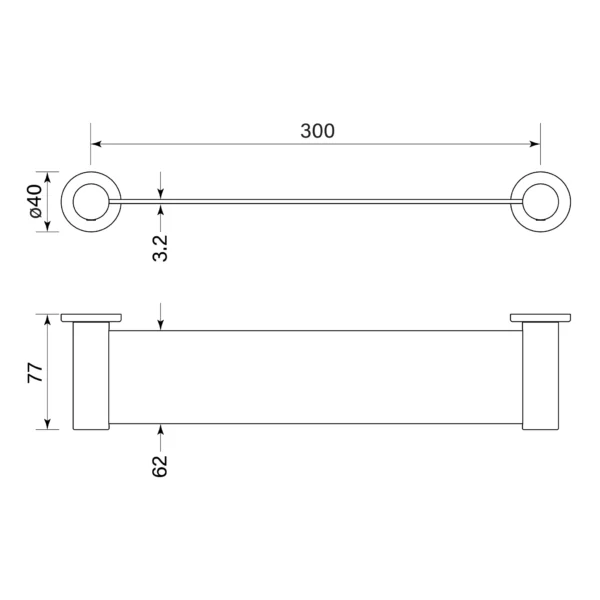 PEGASI SHOWER SHELF, METAL 300 NARROW - Image 2