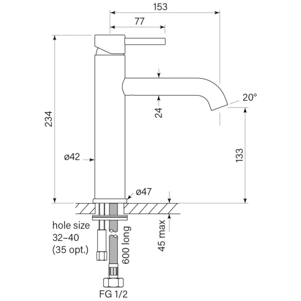 PEGASI M BASIN MIXER MID 133H - Image 12