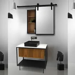Elli 700mm Vanity + Matching Wall Cabinet with Sliding Mirror - Image 3
