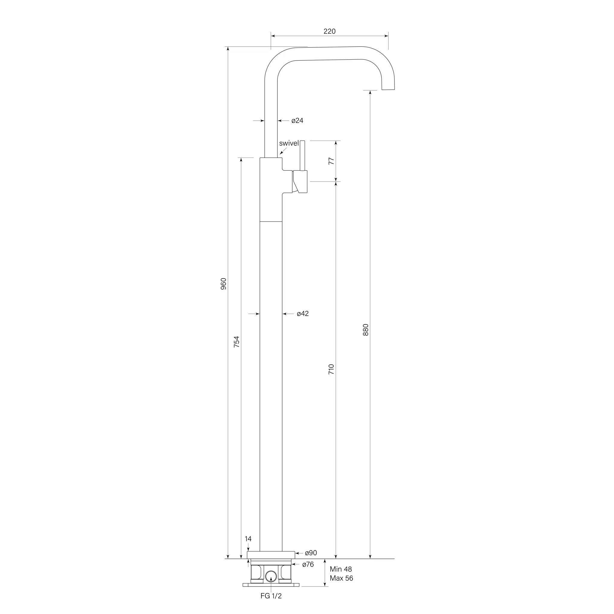 Pegasi Fkit Floor Bath mix square - Image 3
