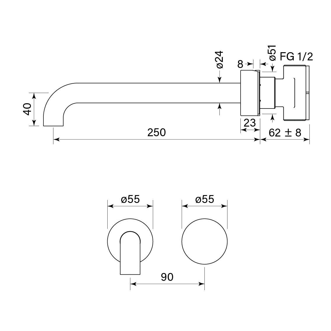 Zero Fkit Prog. Smooth Wall Bath mix set, 250 - Image 2