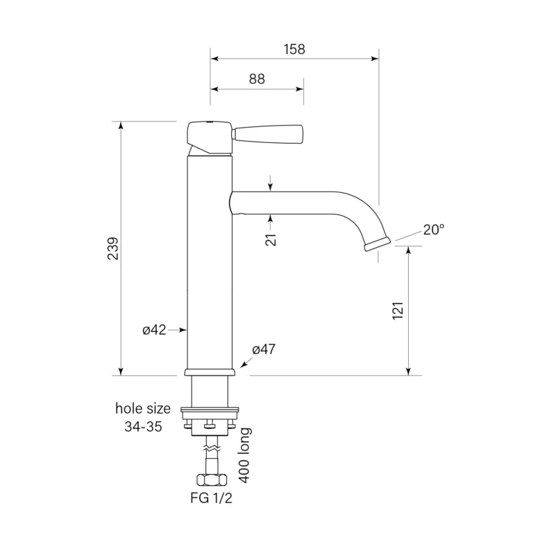 Bremont Basin Mixer Mid 133H - Image 2