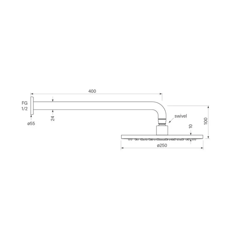 Bremont Overhead Shower, 400 Wa 250Head - Image 2