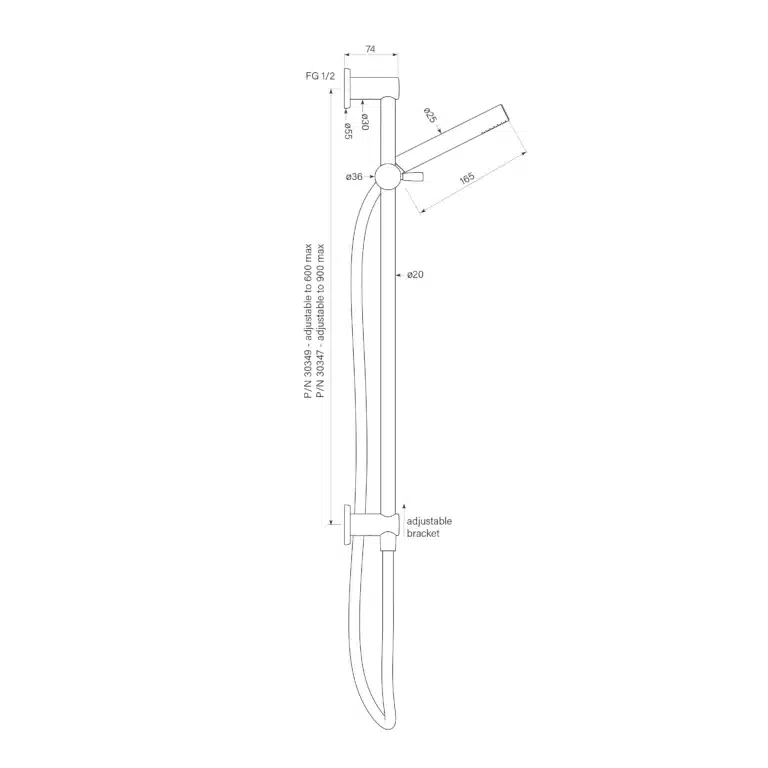 Bremont Slide Shower, Inflow 600, Micro - Image 2