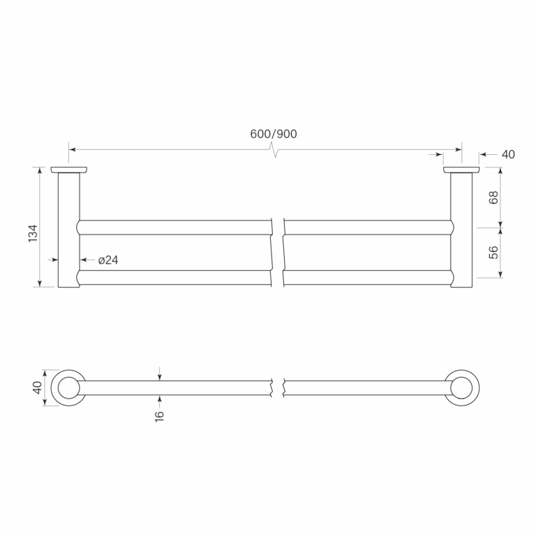 Bremont Towel Rail Double 600 - Image 2